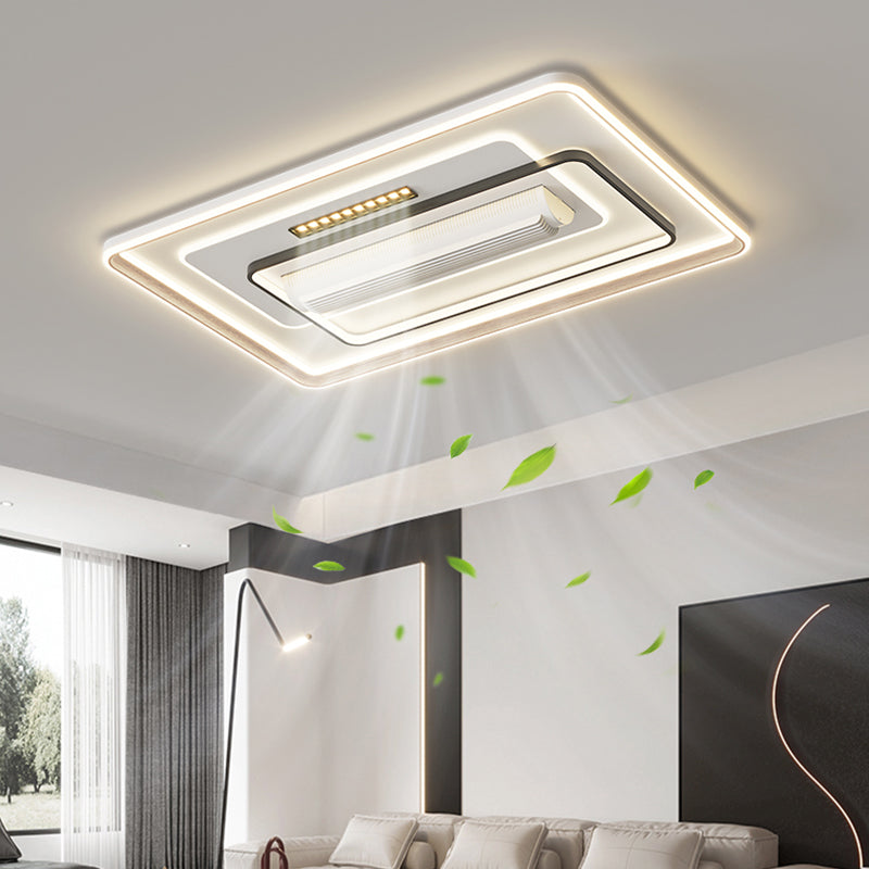 （BF269）BEMFAN 2026 New Bladeless Ceiling Fan with Light, three color dimming, 43-inch*28-inch Modern  Ceiling Fan with Remote Control and Dimmable LED Light, 6-Speed Fan Light, Suitable for Bedroom and Living Room,Applicable Voltage Range: 100-240V