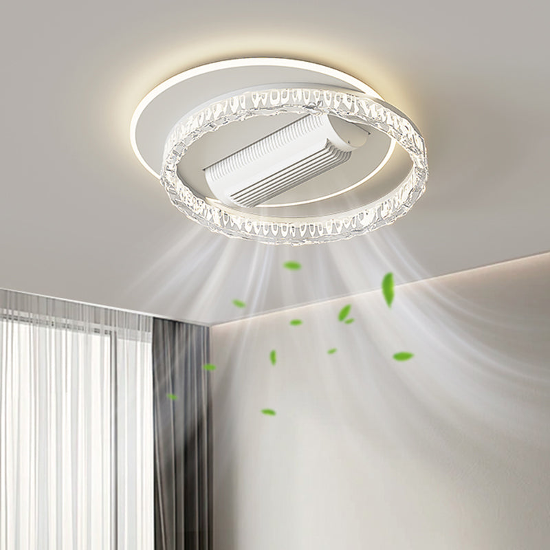 （BF005）BEMFAN 2026 New Bladeless Ceiling Fan with Light, three color dimming, 20-inch Modern Recessed Ceiling Fan with Remote Control and Dimmable LED Light, 6-Speed Fan Light, Suitable for Bedroom and Living Room,Applicable Voltage Range: 100-240V