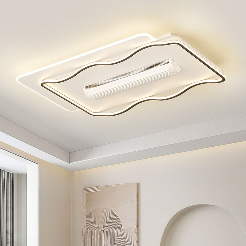 （BF262）BEMFAN 2026 New Bladeless Ceiling Fan with Light, three color dimming, 43-inch*28-inch Modern  Ceiling Fan with Remote Control and Dimmable LED Light, 6-Speed Fan Light, Suitable for Bedroom and Living Room,Applicable Voltage Range: 100-240V