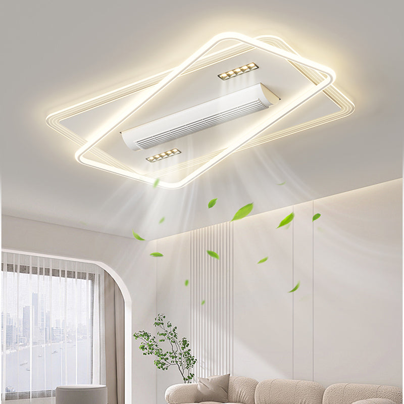 （BF264）BEMFAN 2026 New Bladeless Ceiling Fan with Light, three color dimming, 43-inch*28-inch Modern  Ceiling Fan with Remote Control and Dimmable LED Light, 6-Speed Fan Light, Suitable for Bedroom and Living Room,Applicable Voltage Range: 100-240V
