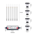 Landscape Lighting Bundle: Fluted Post Cap Light & Reed Garden Stakes