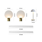 Bedroom Lighting Suite: Glass Sconces, Table Lamp & Under-Bed Light
