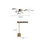 2-Piece Study Lighting Set: LED Semi-Flush Mount & Wood Desk Lamp