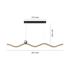 Linear LED Pendant Light Contemporary Wave Shaped Ceiling Light