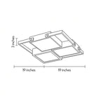 LED Square Ceiling Lights Wooden Frame Recessed Light