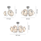 Acrylic LED Chandelier Multi-head  with Chrome Accents Ceiling Light