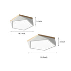 Colorful Flush Mount Ceiling Light Nordic Geometric Wooden Ceiling Lamp