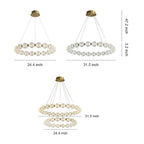 Glass Shade Chandelier Round  Minimalist Luxury Island Ceiling Light