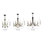 Pearl Chandelier Black Iron Artistic Crystal Ceiling Light
