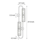 Modern Luxury 4-Light Oval Brass Wall Lamp with Clear Glass Shade