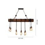 Black and Wood Pendant Light American Vintage Style Iron Ceiling Light