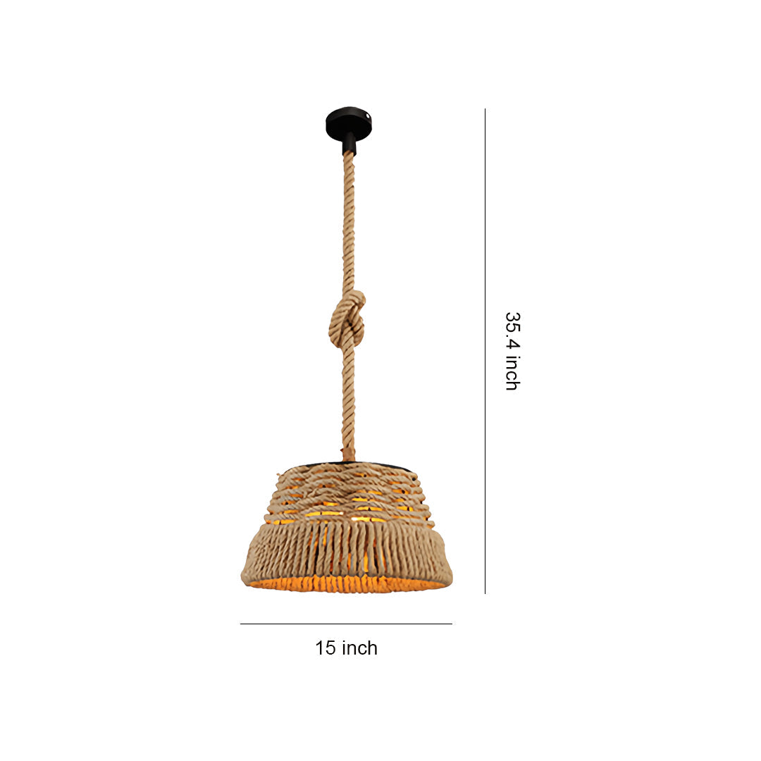 Rope Pendant Lights Vintage Industrial Style Hemp Iron Ceiling Light