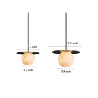 Ball Pendant Lights Nordic Natural Marble Full Copper Dining Table Lamp