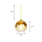Gradient Color Glass Metal Globe Kitchen Island Pendant Lighting Ceiling Light