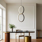 Interlocking Dual Ring Design Pendant Lighting Aluminum Acrylic LED Ceiling Light