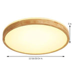 Circular Kitchen Flush Mount Lighting Wood Acrylic LED Ceiling Lights