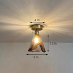Creative Glass Lantern LED Electroplated Nordic Semi-Flush Mount Ceiling Lighting