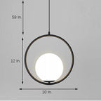 Modern Metal Circle Glass Globe Shaped Pendant Ceiling Light