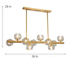 Gold Metal Crystal Chandeliers Globe Cluster LED Ceiling Light