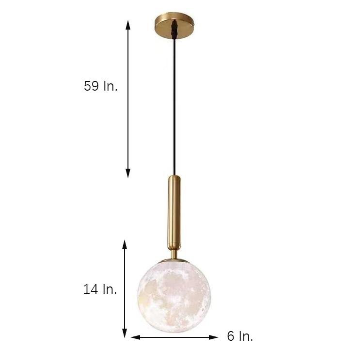 Modern Moon Globe Pendant Light Metal Acrylic Ceiling Lights