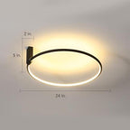 2 Circle Metal Abstract LED Flush Mount Ceiling Light for Bedroom