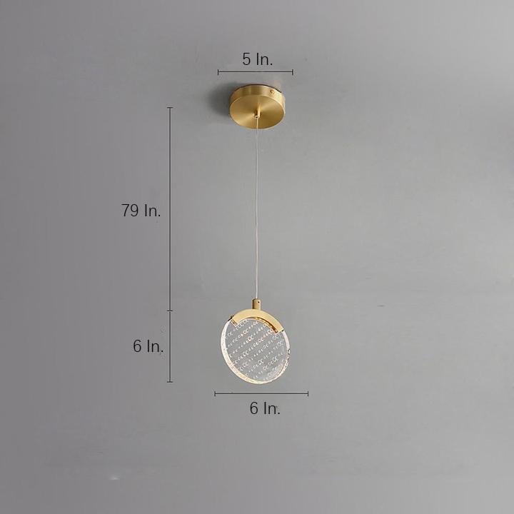 Disc Pendant Light Acrylic Copper LED Nordic Lighting