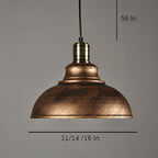 Semi Globe Metal LED Vintage Pendant Light Hanging Lamp for Home Office