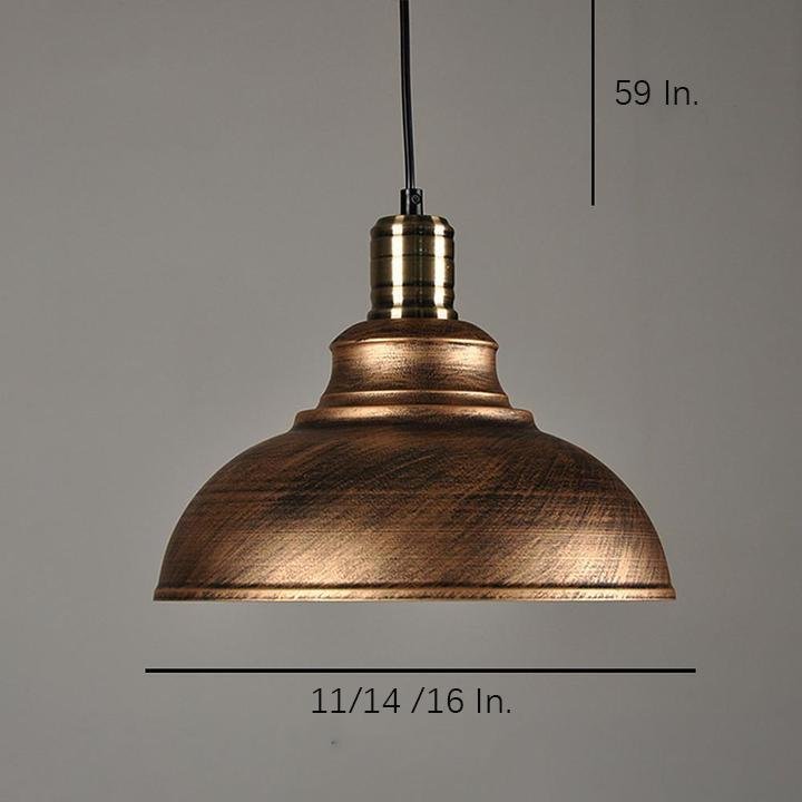 Semi Globe Metal LED Vintage Pendant Light Hanging Lamp for Home Office