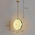 Circle Shaped Electroplated Acrylic Metal LED Modern Pendant Lighting
