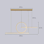 Circle Linear Design LED Modern Pendant Lighting Hanging Ceiling Lights for Dining Room