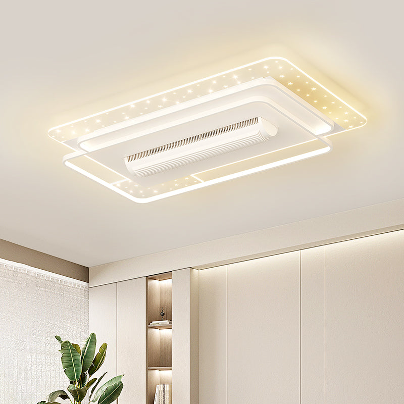 （BF256）BEMFAN 2026 New Bladeless Ceiling Fan with Light, three color dimming, 43-inch*28-inch Modern  Ceiling Fan with Remote Control and Dimmable LED Light, 6-Speed Fan Light, Suitable for Bedroom and Living Room,Applicable Voltage Range: 100-240V