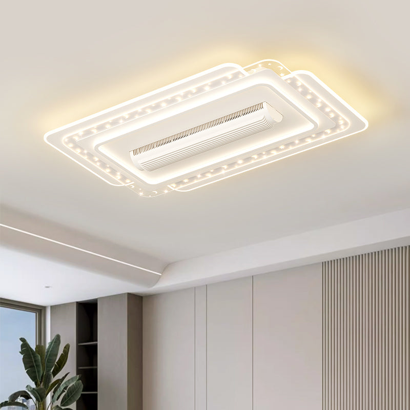 （BF259）BEMFAN 2026 New Bladeless Ceiling Fan with Light, three color dimming, 43-inch*28-inch Modern  Ceiling Fan with Remote Control and Dimmable LED Light, 6-Speed Fan Light, Suitable for Bedroom and Living Room,Applicable Voltage Range: 100-240V