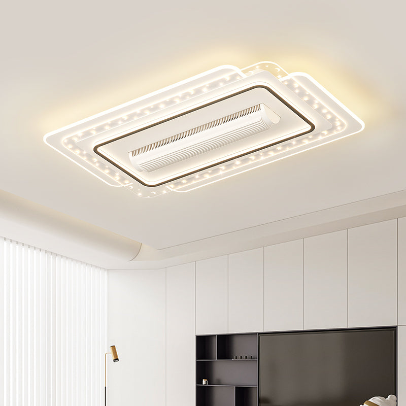 （BF259）BEMFAN 2026 New Bladeless Ceiling Fan with Light, three color dimming, 43-inch*28-inch Modern  Ceiling Fan with Remote Control and Dimmable LED Light, 6-Speed Fan Light, Suitable for Bedroom and Living Room,Applicable Voltage Range: 100-240V