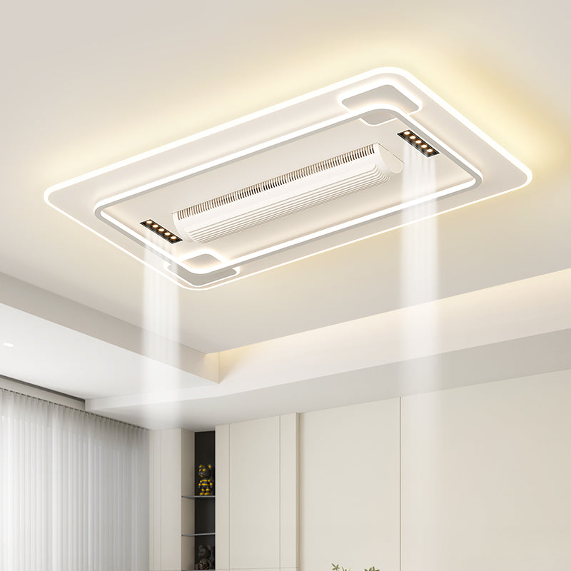 （BF255）BEMFAN 2026 New Bladeless Ceiling Fan with Light, three color dimming, 43-inch*28-inch Modern  Ceiling Fan with Remote Control and Dimmable LED Light, 6-Speed Fan Light, Suitable for Bedroom and Living Room,Applicable Voltage Range: 100-240V