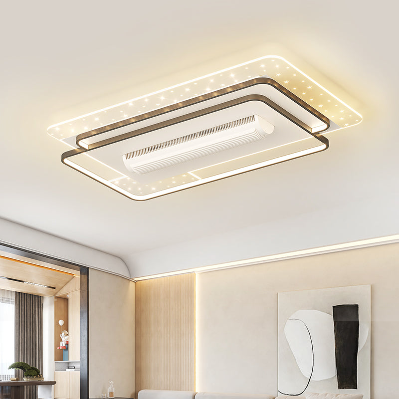 （BF256）BEMFAN 2026 New Bladeless Ceiling Fan with Light, three color dimming, 43-inch*28-inch Modern  Ceiling Fan with Remote Control and Dimmable LED Light, 6-Speed Fan Light, Suitable for Bedroom and Living Room,Applicable Voltage Range: 100-240V
