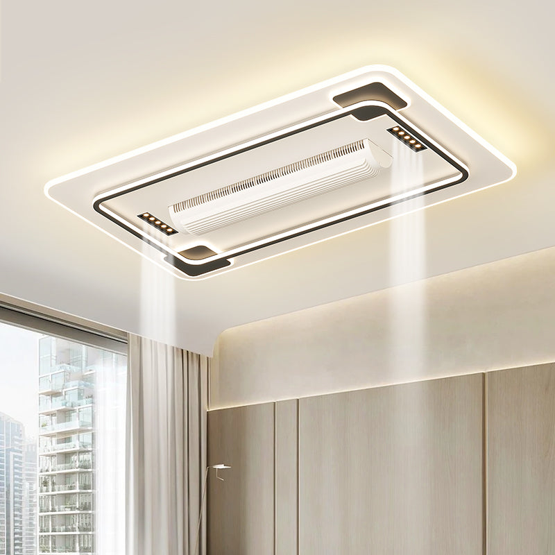 （BF255）BEMFAN 2026 New Bladeless Ceiling Fan with Light, three color dimming, 43-inch*28-inch Modern  Ceiling Fan with Remote Control and Dimmable LED Light, 6-Speed Fan Light, Suitable for Bedroom and Living Room,Applicable Voltage Range: 100-240V