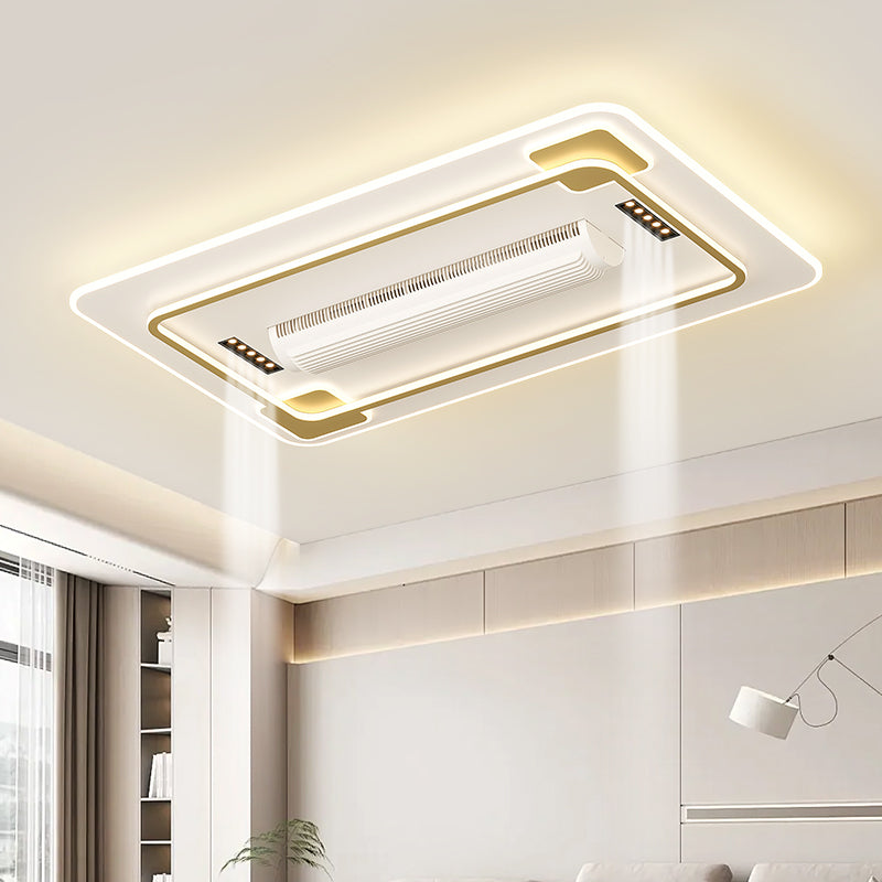 （BF255）BEMFAN 2026 New Bladeless Ceiling Fan with Light, three color dimming, 43-inch*28-inch Modern  Ceiling Fan with Remote Control and Dimmable LED Light, 6-Speed Fan Light, Suitable for Bedroom and Living Room,Applicable Voltage Range: 100-240V