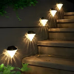 2PCS LED Waterproof Black Solar Wall Lamp Outdoor Wall Lights Fixture