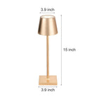 Top Hat Aluminum Rechargeable Portable Touch-Control Table Lamp
