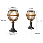 Modern Matte Black Solar Caged Lanterns