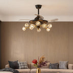 Ceiling Fan With Multiple Lights Nordic Crystal Invisible Ceiling Fan