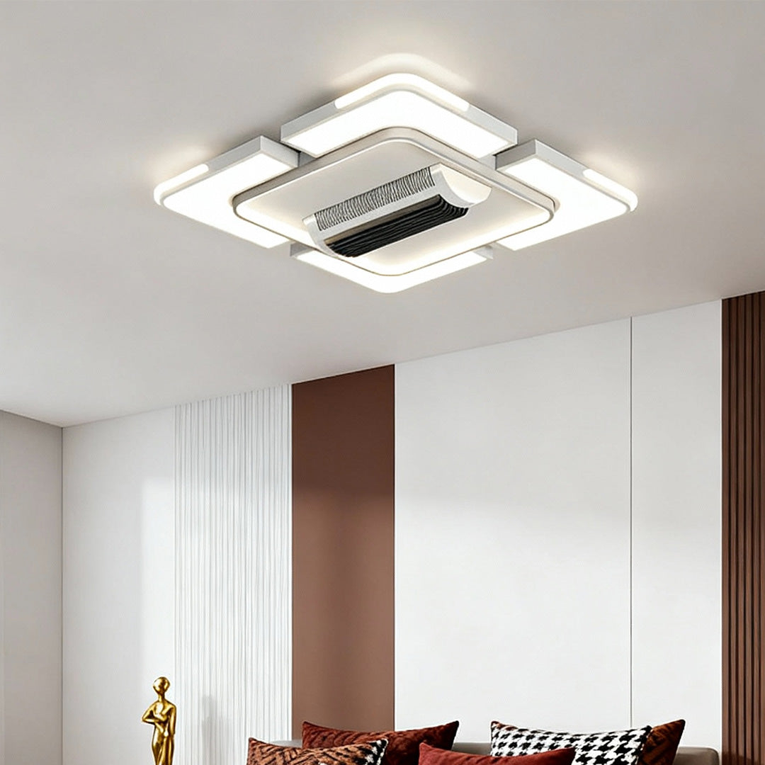 Bladeless Ceiling Fans With Light Full Spectrum LED Fan Lamp