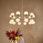 Bubble Glass Chandeliers Stylish Full Copper Nordic Ceiling Light