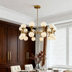 Bubble Glass Chandeliers Stylish Full Copper Nordic Ceiling Light