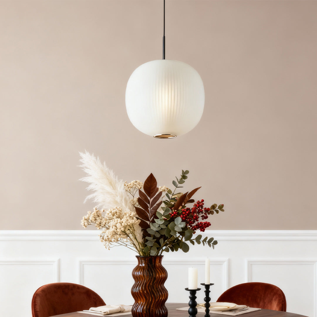 Round Lantern Shaped Glass LED Modern Pendant Light Hanging Ceiling Lights