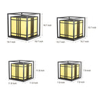 Retro Square Waterproof LED Black Modern Outdoor Post Caps Lights