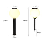 Adjustable Brightness LED Solar Pathway Lights Round Ball Design