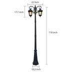 European-Style Outdoor Light Post Waterproof Black Lamp