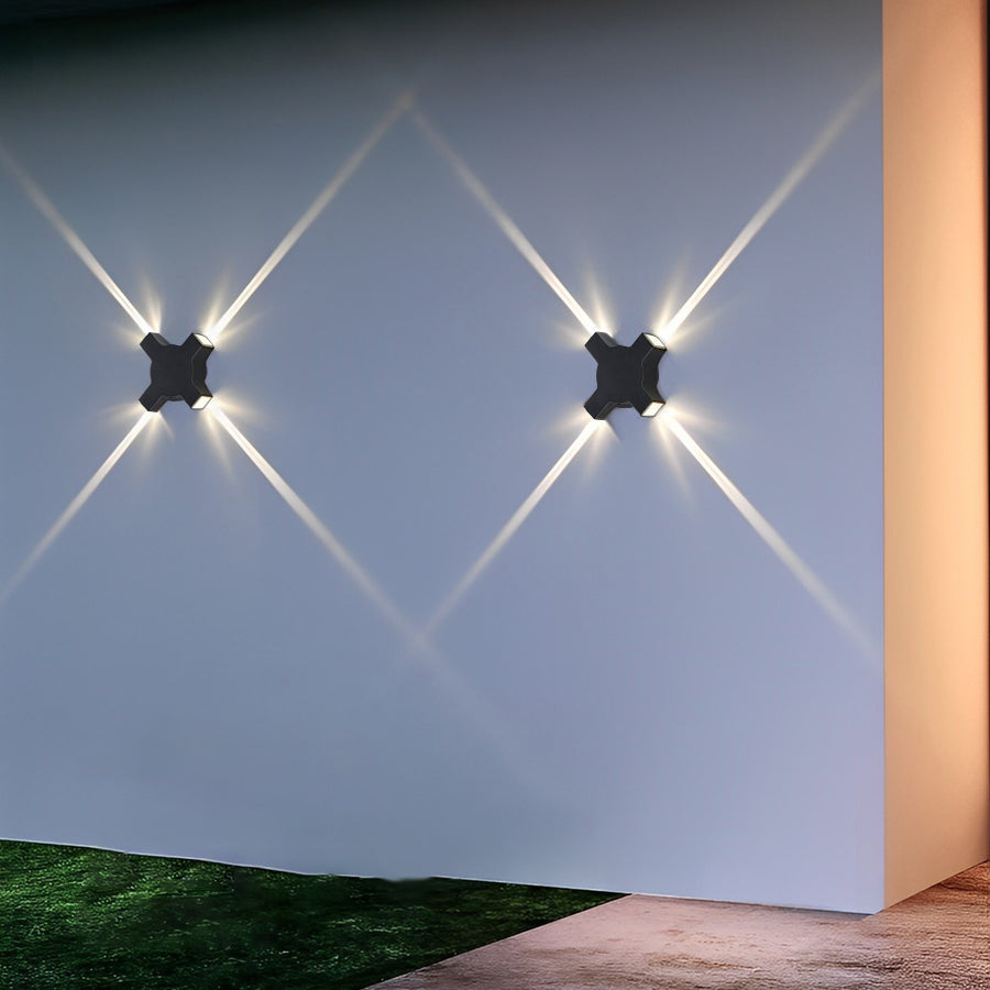 Creative Starlight Decorative LED Waterproof Black Modern Wall Lamp