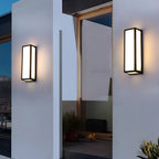 [Open-Box] White Rectangle LED Waterproof Motion Sensor Black Modern Wall Sconce Lighting